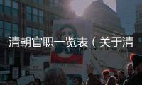 清朝官職一覽表（關于清朝官職一覽表的基本情況說明介紹）