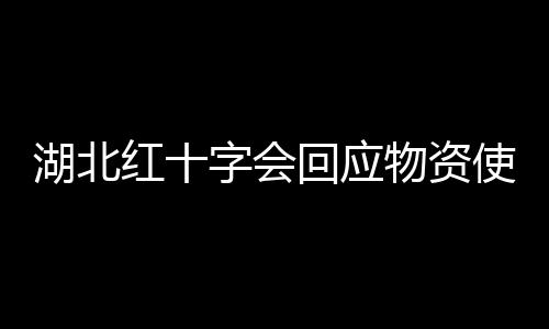 湖北紅十字會回應物資使用情況質疑：正在核查