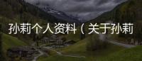 孫莉個人資料（關于孫莉個人資料的基本情況說明介紹）