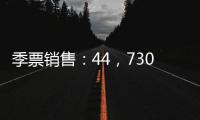 季票銷售：44，730套售出