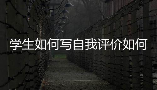 學生如何寫自我評價如何寫自我評價