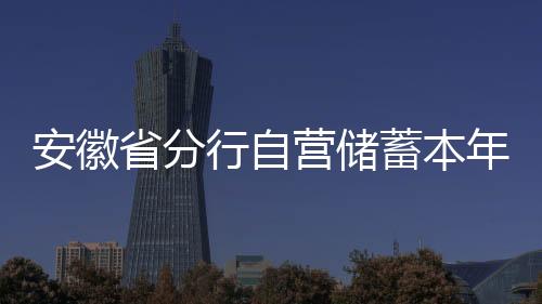 安徽省分行自營儲(chǔ)蓄本年新增首過“雙百億”
