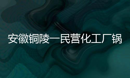 安徽銅陵一民營化工廠鍋爐爆炸 2人輕傷