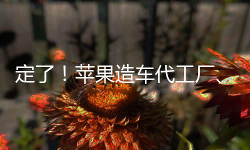 定了！蘋果造車代工廠、投產時間、量產規模等信息曝光