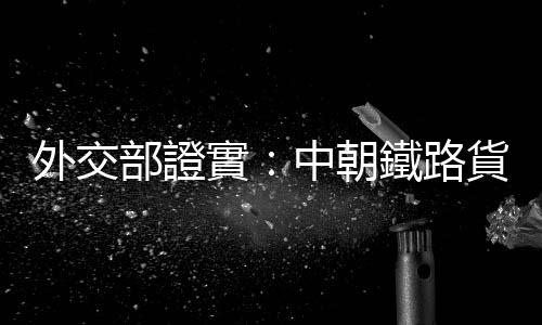 外交部證實：中朝鐵路貨運已重啟
