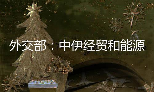 外交部：中伊經貿和能源往來不受制裁影響
