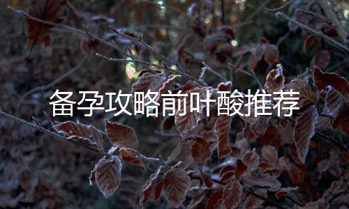 備孕攻略前葉酸推薦