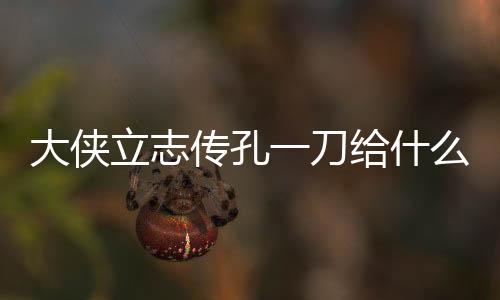大俠立志傳孔一刀給什么