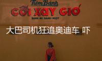 大巴司機(jī)狂追奧迪車(chē) 嚇得女司機(jī)將車(chē)開(kāi)進(jìn)玉米地