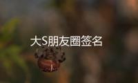 大S朋友圈簽名