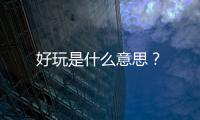 好玩是什么意思？