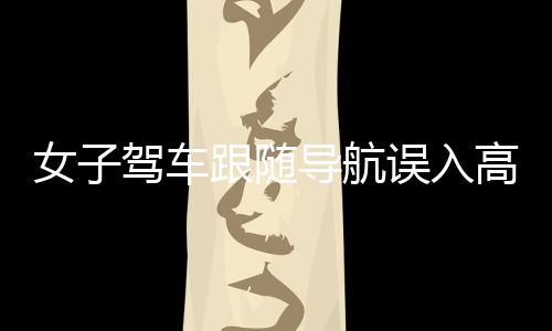 女子駕車(chē)跟隨導(dǎo)航誤入高速竟被嚇哭！直接報(bào)警求助