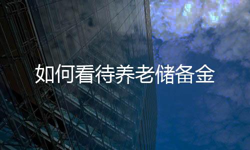 如何看待養老儲備金