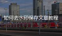 如何去水印保存文章教程，如何解決去水印保存