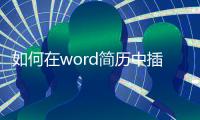 如何在word簡歷中插入照片 圖片
