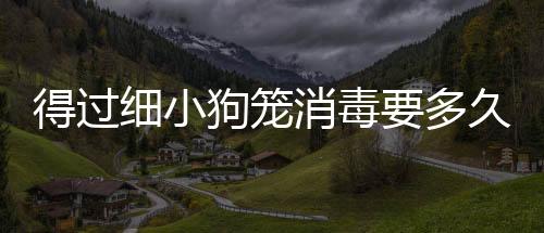 得過細小狗籠消毒要多久