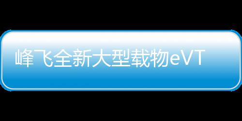 峰飛全新大型載物eVTOL航空器2000CG凱瑞歐 型號審定申請獲民航局受理