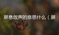 屏息斂聲的意思什么（屏息斂聲的意思）