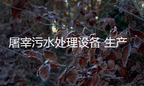 屠宰污水處理設備 生產商價格
