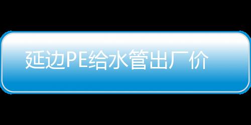延邊PE給水管出廠價
