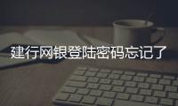 建行網銀登陸密碼忘記了怎么辦，建行網銀登錄密碼忘記了怎么辦