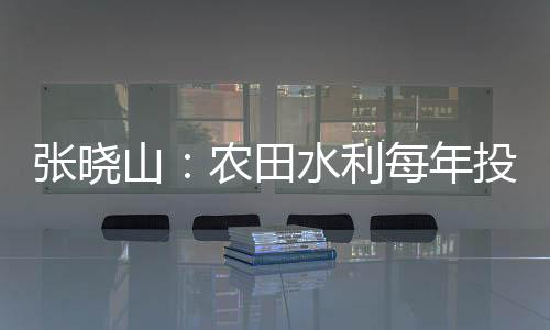 張曉山：農(nóng)田水利每年投4000億尚有難度