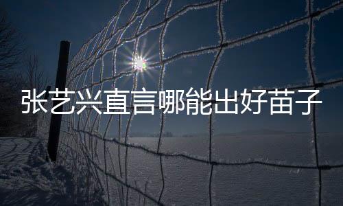 張藝興直言哪能出好苗子啊什么意思？張藝興為什么這么說原因揭秘