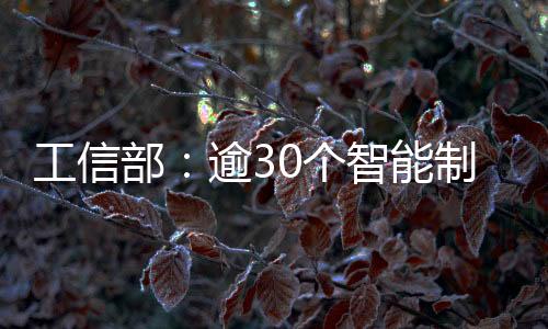 工信部：逾30個智能制造試點今年啟動