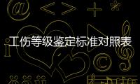 工傷等級鑒定標(biāo)準(zhǔn)對照表（工傷等級鑒定標(biāo)準(zhǔn)）