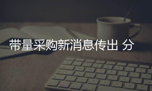 帶量采購新消息傳出 分類集采或成新方向