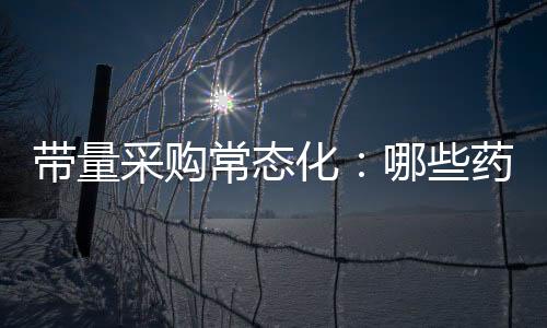 帶量采購常態化：哪些藥品能入圍