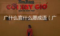 廣什么言什么愿成語（廣什么言什么）