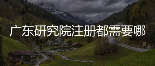 廣東研究院注冊都需要哪些材料