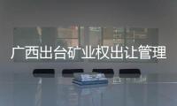 廣西出臺礦業權出讓管理辦法