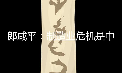 郎咸平：制造業危機是中國經濟的軟肋