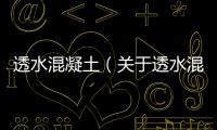透水混凝土（關(guān)于透水混凝土的基本情況說明介紹）
