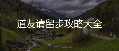道友請留步攻略大全