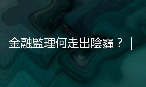 金融監(jiān)理何走出陰霾？｜天下雜誌