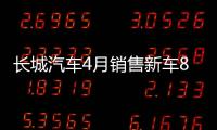 長城汽車4月銷售新車8.2萬 哈弗H6銷量疲軟