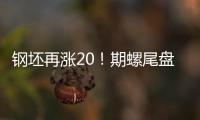 鋼坯再漲20！期螺尾盤跳水！需求有限追漲乏力！