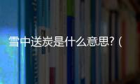 雪中送炭是什么意思?（雪中送炭是什么意思）