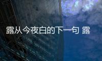 露從今夜白的下一句 露從今夜白的下一句是什么作者是誰