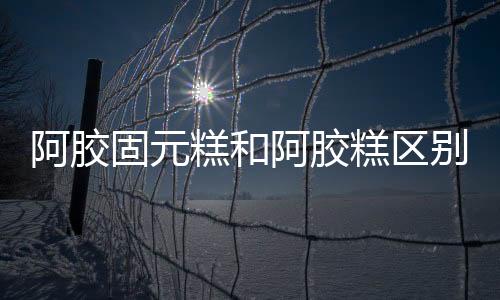 阿膠固元糕和阿膠糕區別