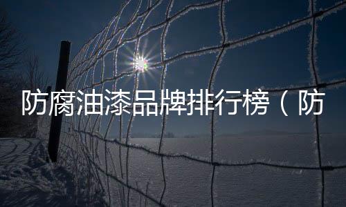 防腐油漆品牌排行榜（防腐油漆）