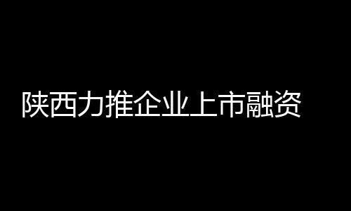 陜西力推企業(yè)上市融資 年內(nèi)爭取實現(xiàn)10家上市