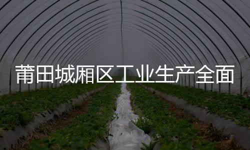 莆田城廂區工業生產全面提速 力爭首季實現開門紅