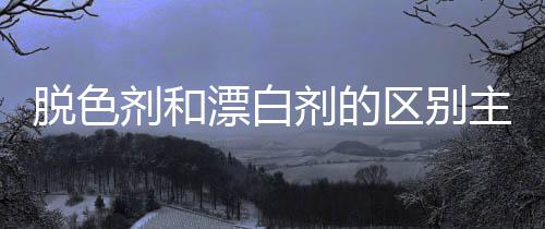 脫色劑和漂白劑的區別主要在哪里（常用化學脫色劑有哪些）
