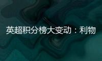 英超積分榜大變動：利物浦領跑，曼聯升至13位