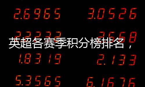 英超各賽季積分榜排名，歷屆英超詳細積分榜排名