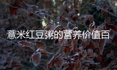 薏米紅豆粥的營養價值百科